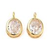 Brass Pave Clear Cubic Zirconia Pendants CU-CBA42CA-04B-G-1