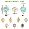 28pcs 7 colors Glass Connector Charms GLAA-AR0001-28-5