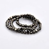 Full Black Plated Glass Faceted Flat Round Beads Strands EGLA-A033-4mm-FP03-2