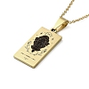 304 Stainless Steel Black Enamel Rectangle with Constellation Pendant Necklaces LS-NJEW-I128-01L-1
