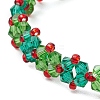 Christmas Handmade Glass Seed Beads Link Bracelets for Women BJEW-MZ00123-3