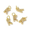 Real 18K Gold Plated Brass Micro Pave Clear Cubic Zirconia Charms KK-E068-VB452-K-4