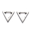 Tarnish Resistant 304 Stainless Steel Triangle Huggie Hoop Earrings STAS-H156-02B-P-1