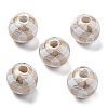 Christmas Printed Schima Wood European Beads WOOD-G023-18A-1