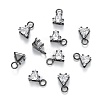 Brass Clear Cubic Zirconia Charms ZIRC-G170-14-2