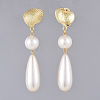 Plastic Imitation Pearl Dangle Earring EJEW-JE03603-2