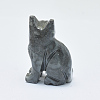 Natural Shoushan Stone/Larderite Kitten Carving Craft Decorations DJEW-D037-19-3