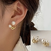 Alloy Imitation Pearl Stud Earrings for Women WG29476-100-1