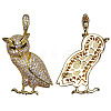 Alloy Full Crystal Rhinestone Owl Pendant Rope Chain Necklaces for Unisex WG4DB42-01-4