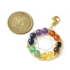 Wire Wrapped Chakra Mixed Gemstone Pendant Decorations HJEW-TA00077-3