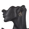 Bowknot Alloy Enamel Dangle Stud Earrings EJEW-JE06449-4