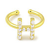 Rack Plating Brass Open Cuff Rings for Women RJEW-F162-01G-H-2