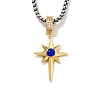 Vintage Retro Style Starburst Evil Eye Star Brass Cubic Zirconia Pendant Necklaces for Parties QO1430-1-3