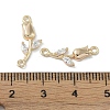 Brass & Clear Glass Flower Links Connector Charms X-KK-H482-16G-3