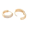 Brass Micro Pave Clear Cubic Zirconia Hoop Earrings EJEW-S234-04G-2