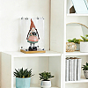 Transparent Acrylic Minifigure Display Cases with Wooden Base ODIS-WH0030-298B-5