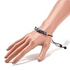 Natural Lapis Lazuli Chips Braided Bead Bracelet BJEW-JB08019-01-3