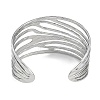 Non-Tarnish Stylish European and American Style 304 Stainless Steel Cuff Bangles for Women BJEW-Z077-03P-3