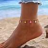 Fashionable Brass Enamel Flower Pendant Anklets for Women KA8156-1-3