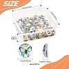 60Pcs Half Round with Butterfly Glass Cabochons GGLA-FS0001-16B-4