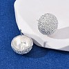 Brass Textured Stud Earrings EJEW-A143-02C-S-3