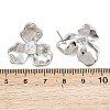 Flower Brass Micro Pave Clear Cubic Zirconia Stud Earring Findings KK-F921-03P-3