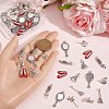70Pcs 7 Styles Magic Girl Theme Alloy Pendants TIBEP-SC0003-65-3