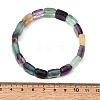 Natural Rainbow Fluorite Square Beaded Stretch Bracelets for Women GG-CBA3F02-06-5