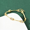 Brass Micro Pave Clear Cubic Zirconia Link Chain Bracelets for Women BJEW-F504-11G-2