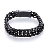 304 Stainless Steel Curb Chains Bracelets BJEW-E346-27B-B-1