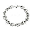 304 Stainless Steel Link Chain Bracelets for Women Men BJEW-Z143-25P-4