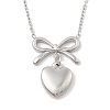 Anti-Tarnish 304 Stainless Steel Bowknot & Heart Pendant Cable Chain Necklaces for Women NJEW-F328-10P-1