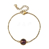 Half Round Natural Gemstone Bead Link Bracelets BJEW-JB14119-4