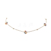 Glass Beaded Flower Link Chain Necklace NJEW-JN04317-5