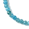 3mm Natural Apatite Faceted Round Beaded Stretch Bracelets for Women BJEW-JB10842-03-4