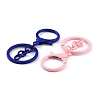 Spray Painted Alloy Keychain Lobster Clasps PALLOY-K004-03-3