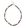 Natural Coconut Heishi Beaded Necklaces NJEW-JN05308-01-4