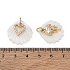 Natural Freshwater Shell & Brass & Clear Cubic Zirconia Pendants PALLOY-JF06026-3