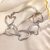 Hollow 304 Stainless Steel Link Chain Bracelets for Women BJEW-P393-02P-1