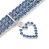 Adjustable 3-Row Iron Rhinestone Cup Chain Pet Collars AJEW-A054-01F-2