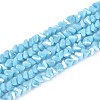 Electroplate Opaque Glass Beads Strands GLAA-N022-4mm-18-1