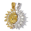 Brass Micro Pave Clear Cubic Zirconia Pendants CU-OY001-54G-1