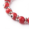 Handmade Evil Eye Lampwork Beaded Stretch Bracelets BJEW-JB06466-4