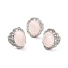 Natural Rose Quartz Adjustable Rings RJEW-P043-04P-25-1