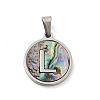 304 Stainless Steel with Paua Shell Pendants STAS-G268-02L-P-2