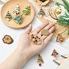 9Pcs 9 Styles Christmas Tree Enamel Pins JEWB-CJ0003-28-4