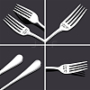 Globleland Word I Love You MOM & I Love You DAD Pattern 304 Stainless Steel Fork AJEW-GL0001-14-4