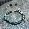 Bohemian Dyed Natural Imperial Jasper Heart Bead Braided Bead Bracelets for Women FS-WG782CA-09-1