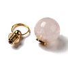 Natural Rose Quartz Openable Perfume Bottle Pendants G-A026-02B-4