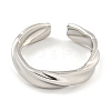 Non-Tarnish Twist 304 Stainless Steel Open Cuff Finger Rings for Unisex RJEW-P114-07P-2